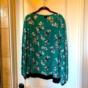 Kaari Blue Floral Blouse 2X